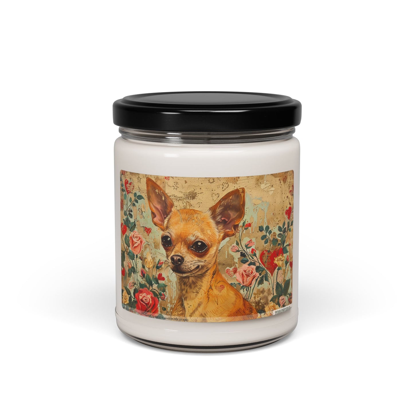 Charming Chihuahua Soy Candle – Vintage Floral Pet Lover Gift