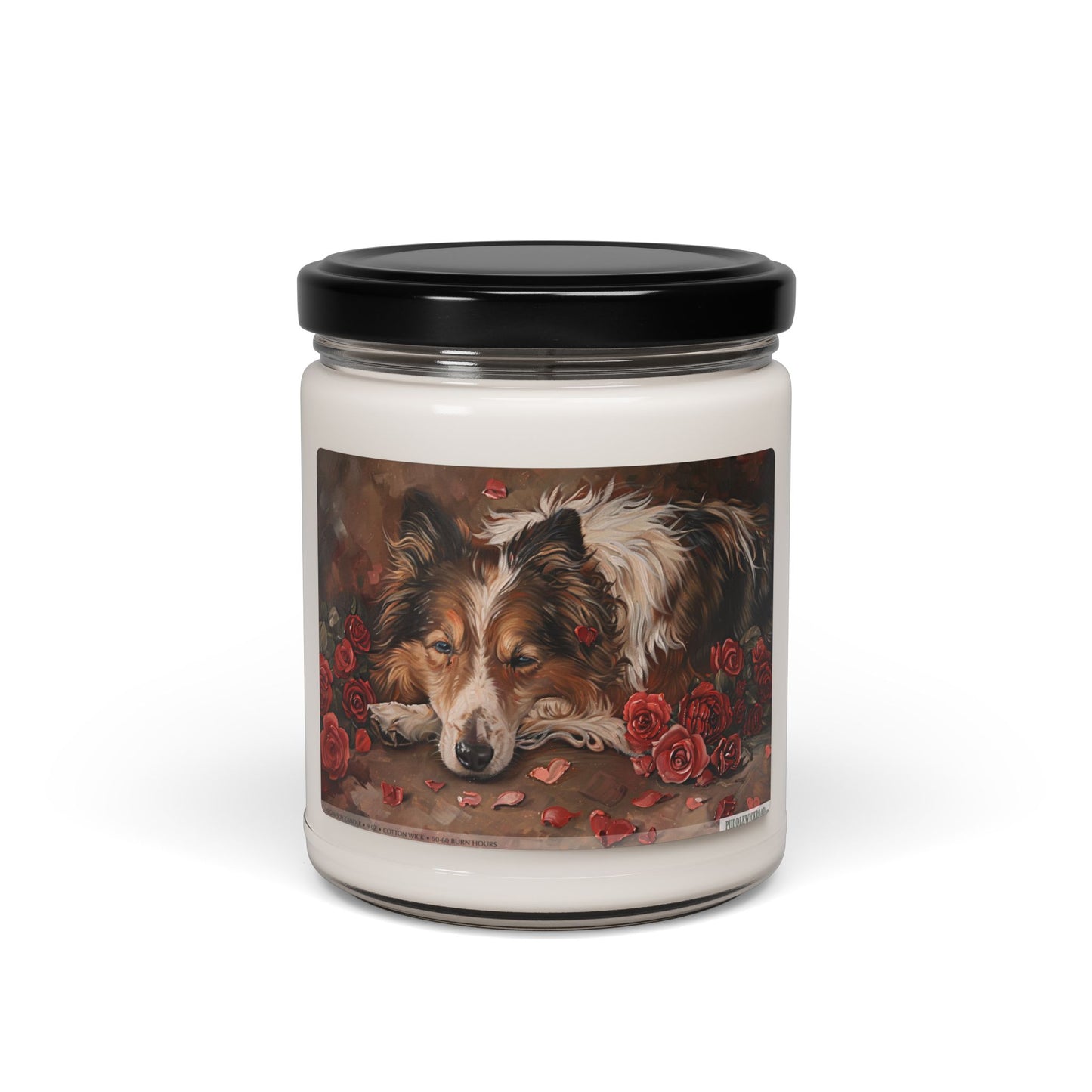 Cozy Collie Rose Candle – Rustic Pet Lover Gift