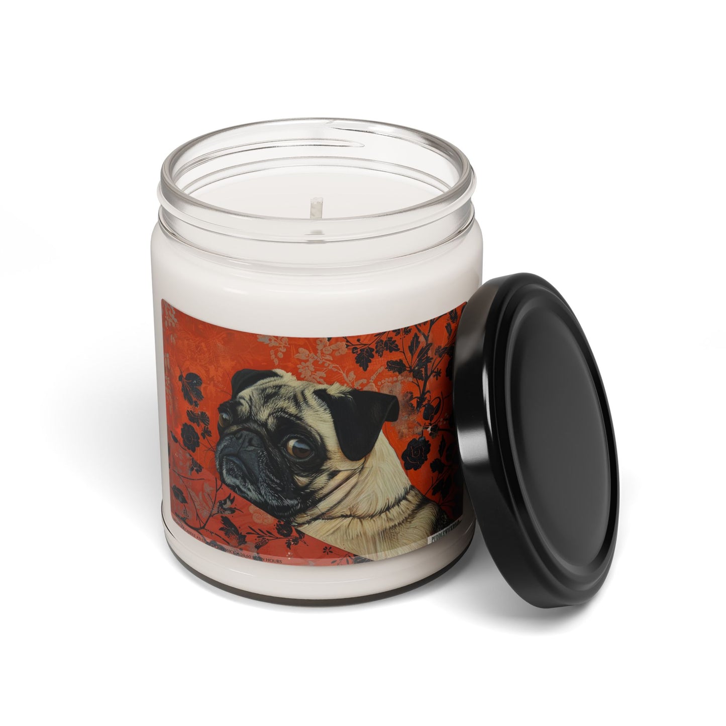 Pug Lover’s Vintage Floral Soy Candle