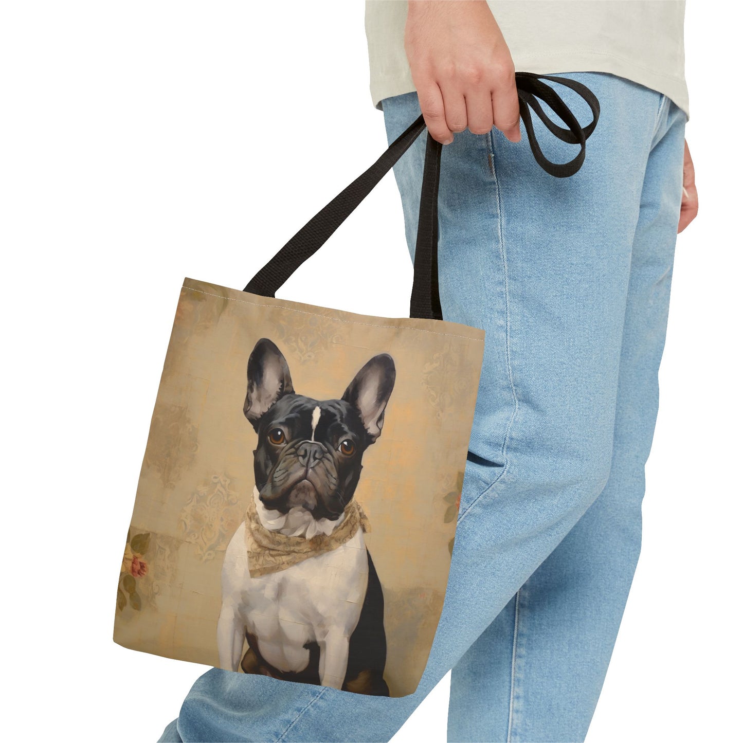 Frenchie Chic Tote Bag - Vintage Art Design with Bulldog Charm