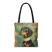 Dachshund Royal Portrait Tote Bag, Artistic Dog Lover Gift, Canvas Bag