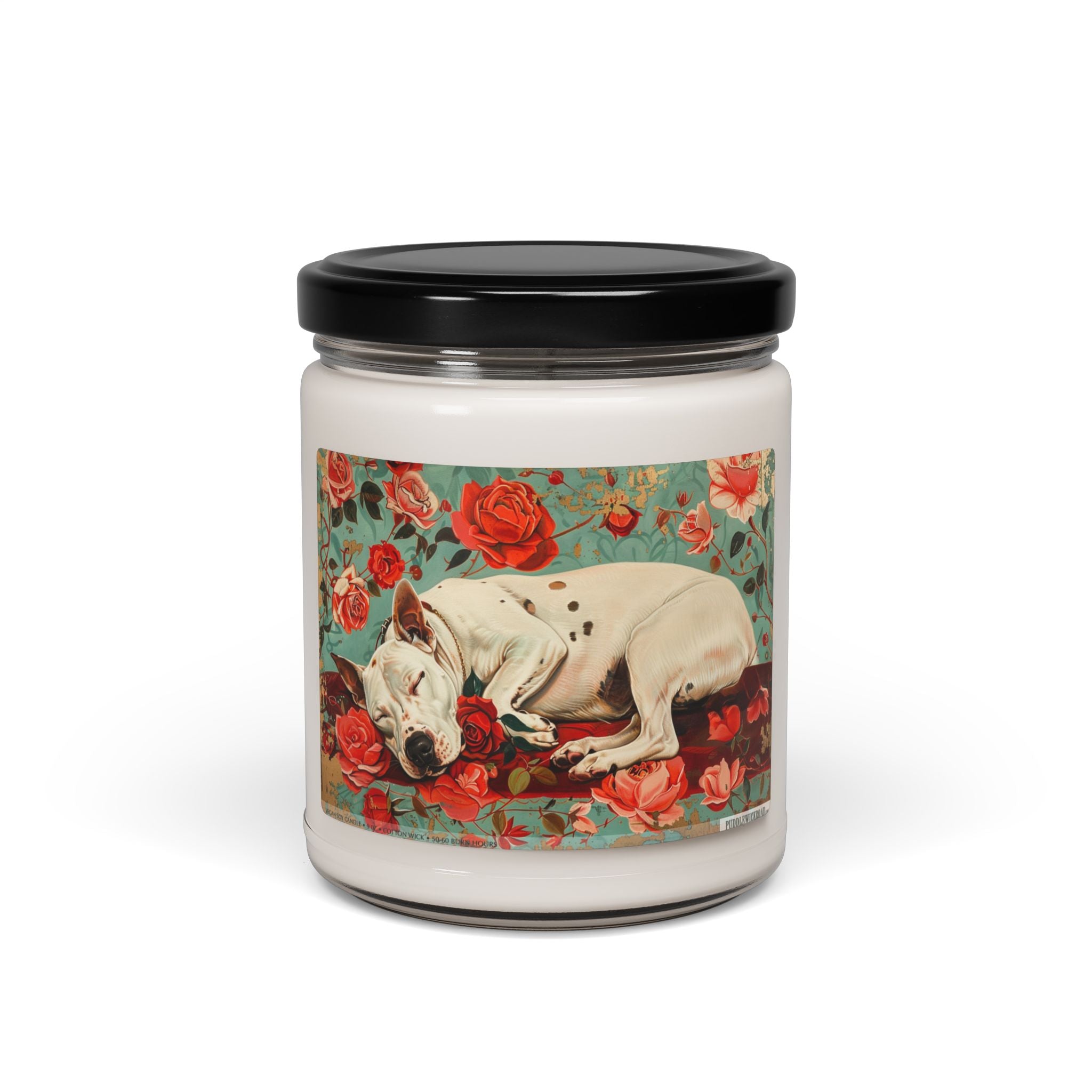 Bull Terrier Rose Garden Soy Candle Gift