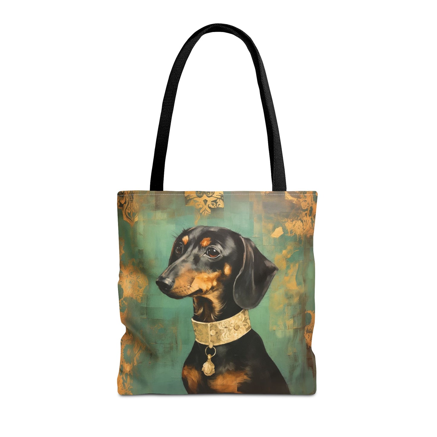 Dachshund Royal Portrait Tote Bag, Artistic Dog Lover Gift, Canvas Bag