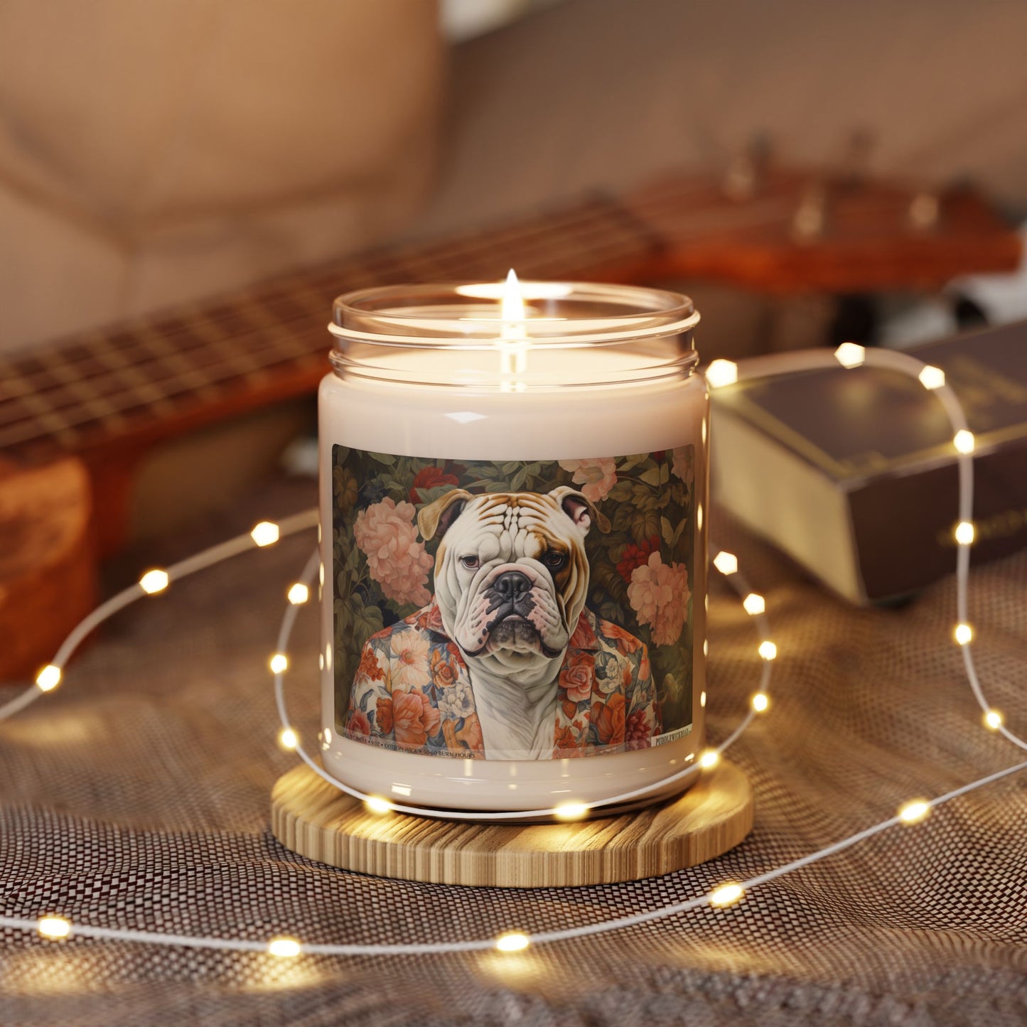 Regal Bulldog Floral Candle – Soy Candle Gift for Pet Lovers