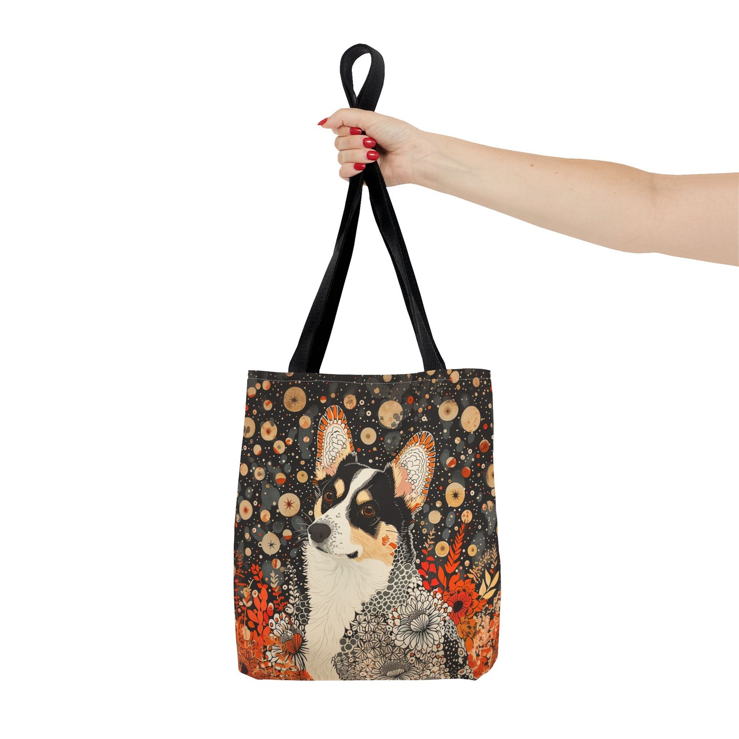 Cardigan Welsh Corgi Tote Bag - Celestial Floral Eco-Friendly Design