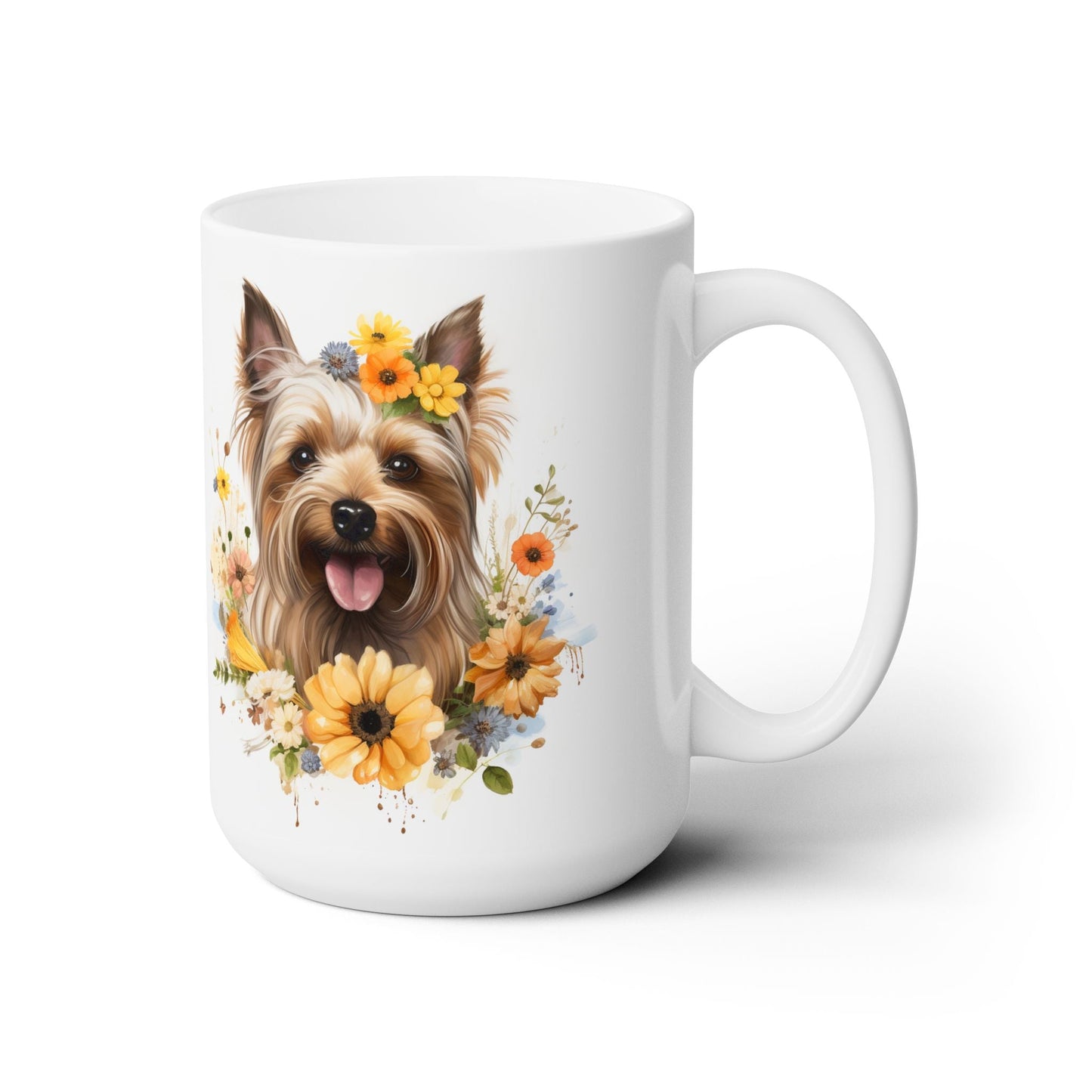 Yorkshire Terrier Floral Coffee Mug – Yorkie Lover Gift Idea