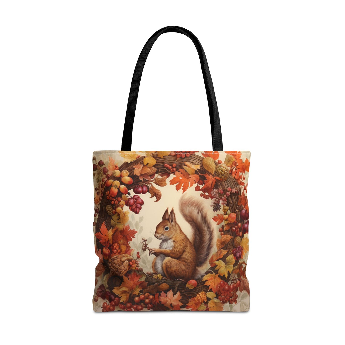 Autumn Harvest Squirrel Tote Bag - Eco-Friendly Canvas Gift