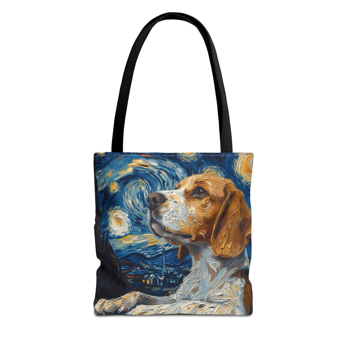 Starry Beagle Canvas Tote Bag - Artistic Eco-Friendly Shopping Companion