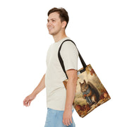 Autumn Squirrel Tote Bag, Festive Eco-Friendly Canvas for Thanksgiving