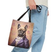 French Bulldog Portrait Canvas Tote Bag, Artistic and Eco-Friendly Gift