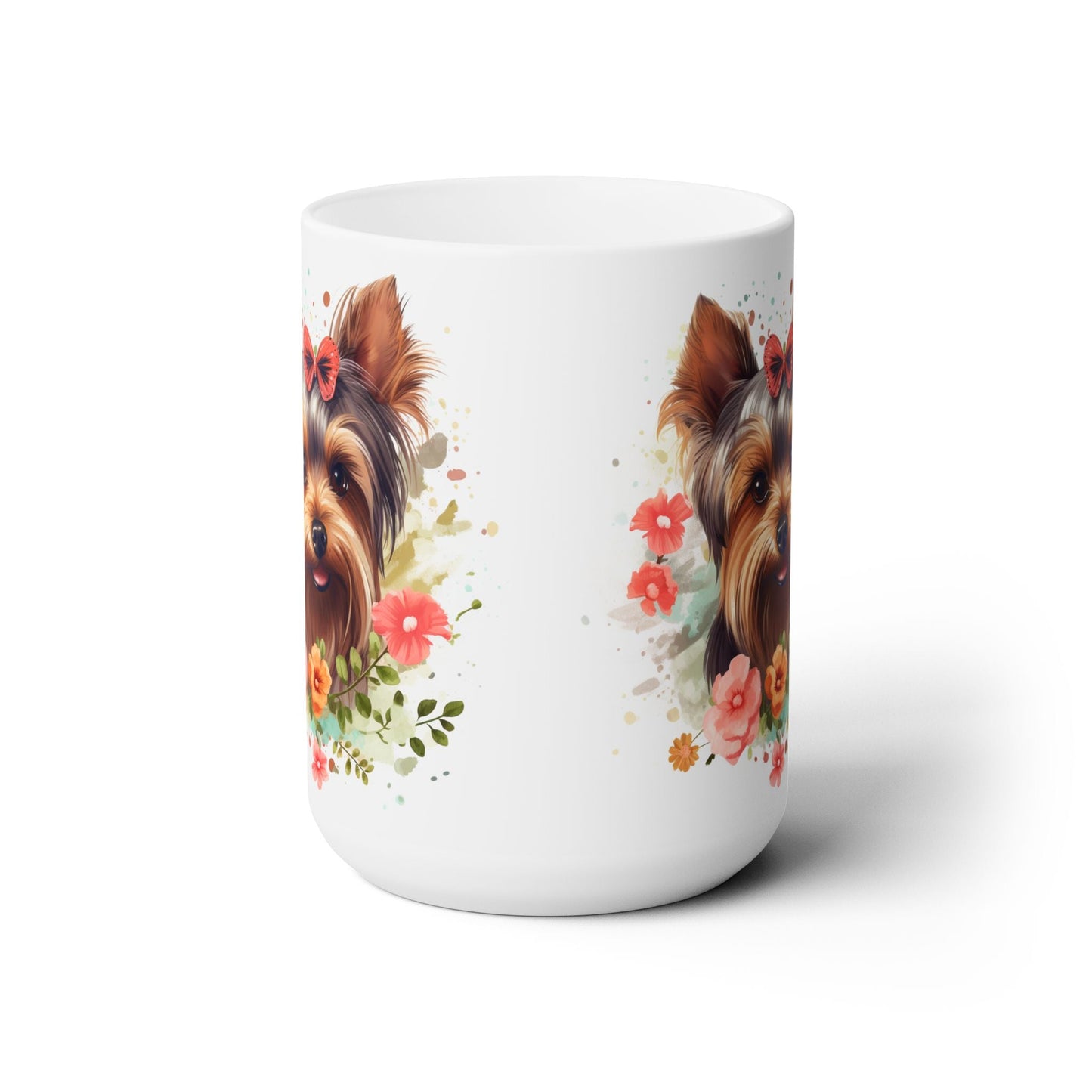 Yorkie Lover’s Floral Coffee Mug – Perfect Gift for Pet Parents