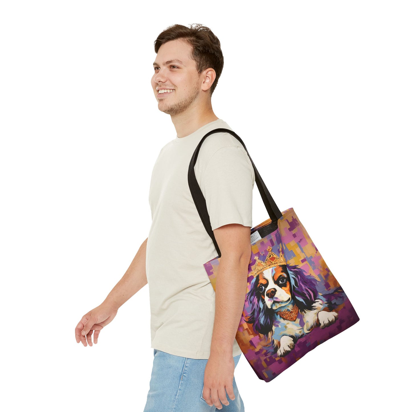 Regal Cavalier King Charles Spaniel Tote Bag, Artistic Eco-Friendly Design