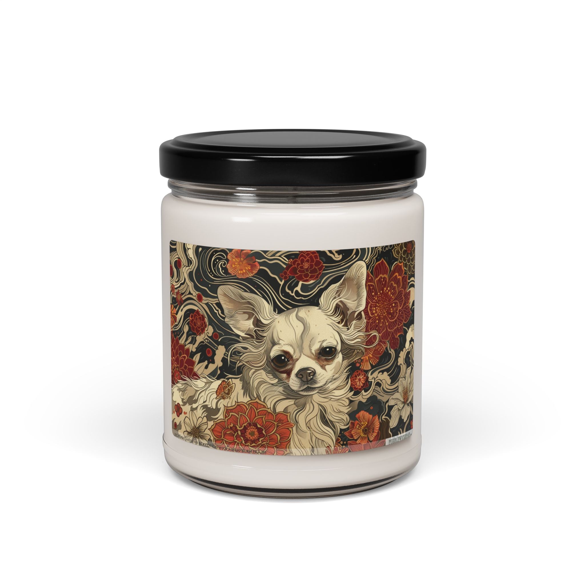 Charming Chihuahua Floral Soy Candle Gift for Dog Lovers