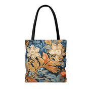 Vintage Floral Canvas Tote Bag, Elegant Eco-Friendly Shopping Bag