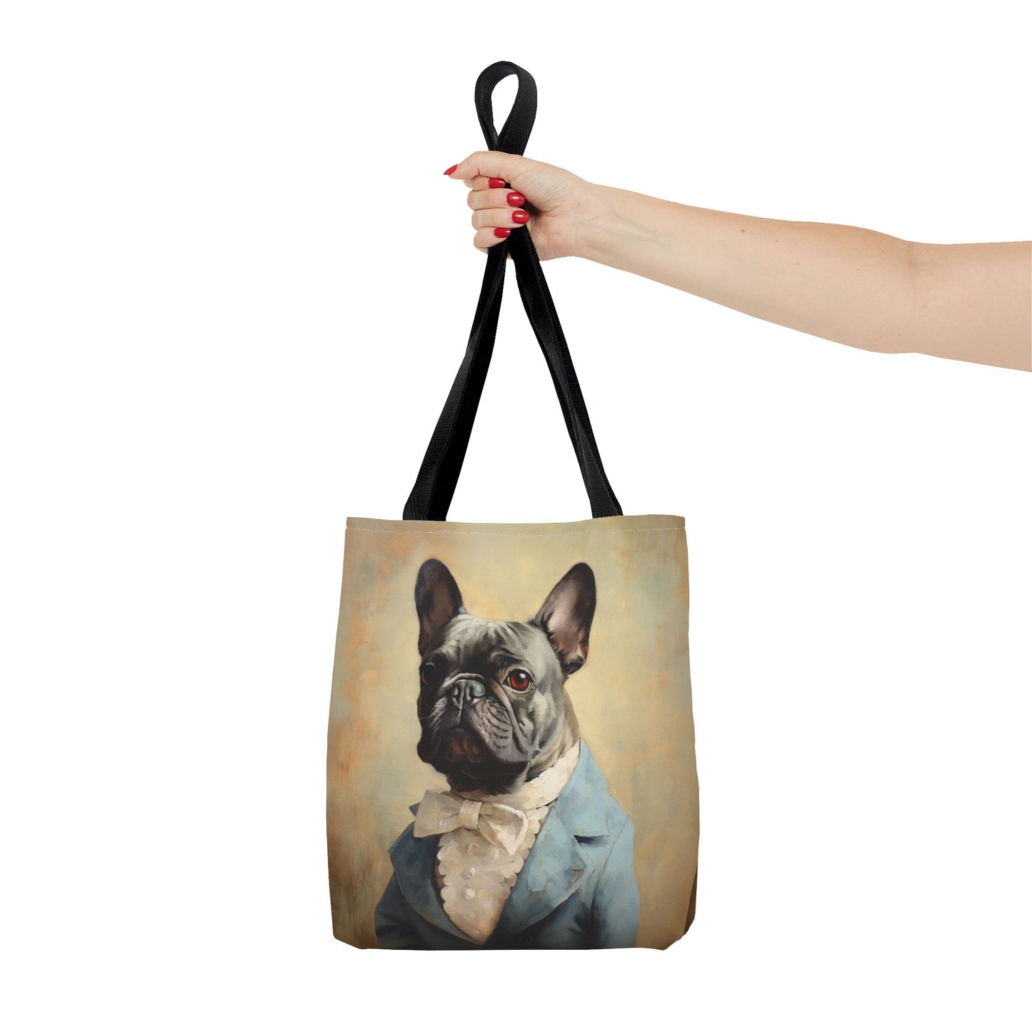 French Bulldog Aristocrat Canvas Tote Bag, Chic Gift for Dog Lovers