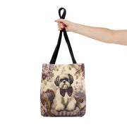 Regal Shih Tzu Floral Tote Bag - Stylish Eco-Friendly Gift for Pet Lovers