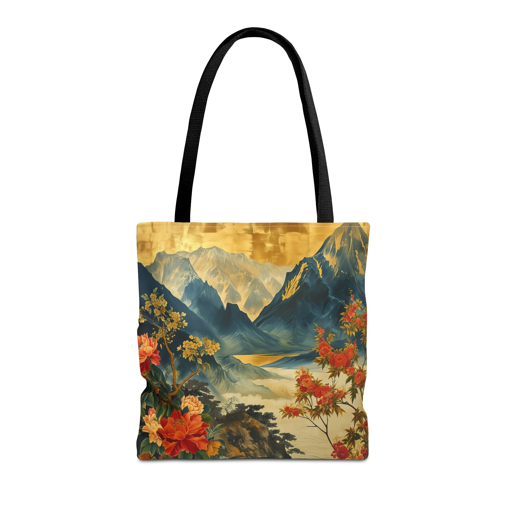 Mountain Escape Floral Canvas Tote Bag – Nature-Inspired Eco-Friendly Gift