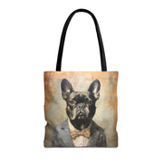 Frenchie Sophistiqué Tote Bag – Dapper French Bulldog Canvas Tote