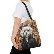 Maltese Rock Star Canvas Tote Bag, Vibrant Eco-Friendly Design for Dog Lovers