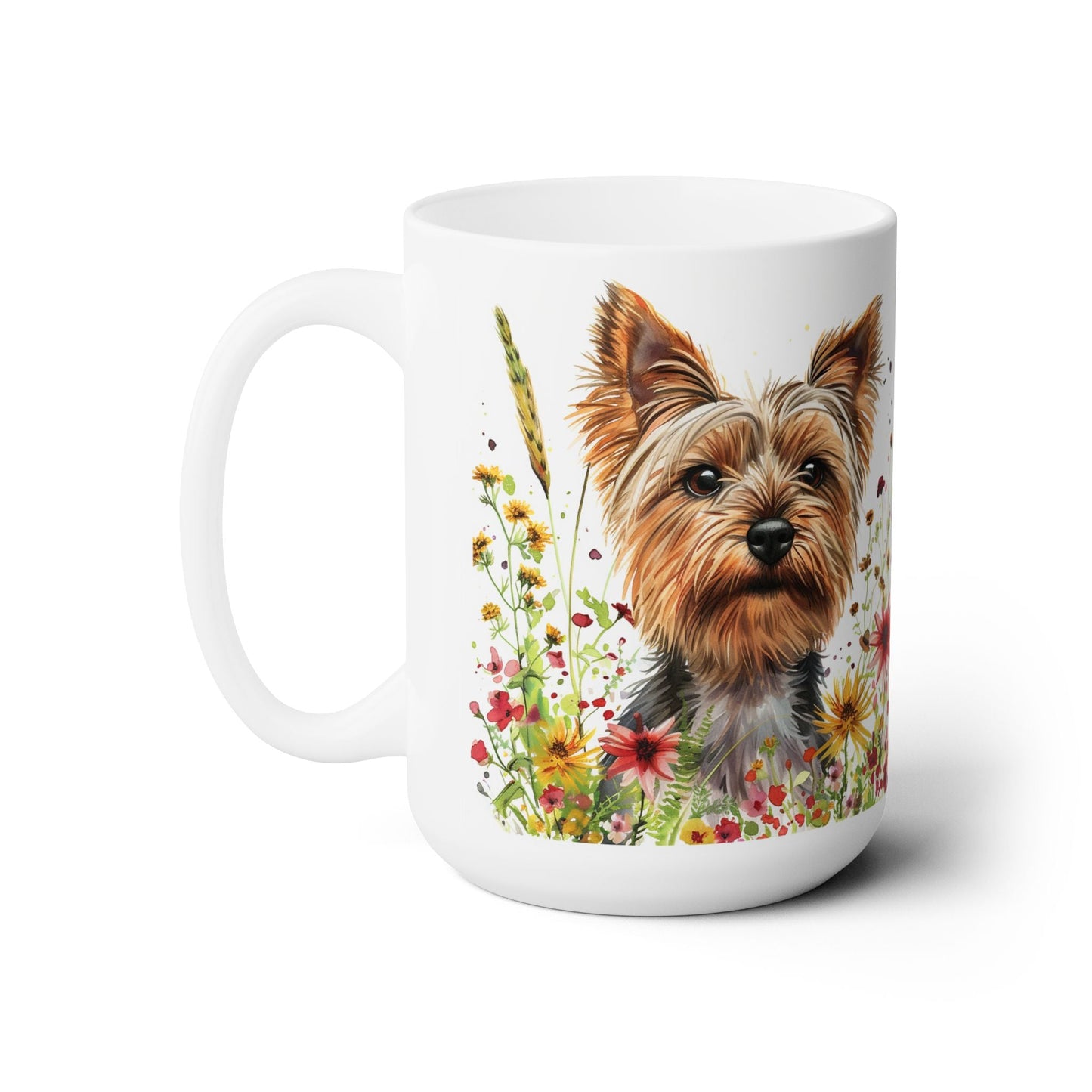 Yorkie Bloom Mug – Yorkshire Terrier Dog Lover Gift, Floral Design