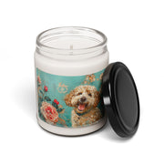 Labradoodle Candle with Vintage Floral Design, Dog Lover Gift