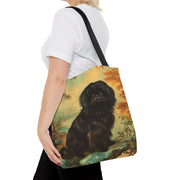 Elegant Pekingese Tote Bag with Vintage-Inspired Art Style