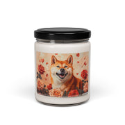 Shiba Inu Rose Garden Candle – Cozy Gift for Dog Lovers