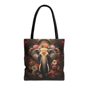 Elephant Floral Elegance Tote Bag - Eco-Friendly, Artistic, Reusable