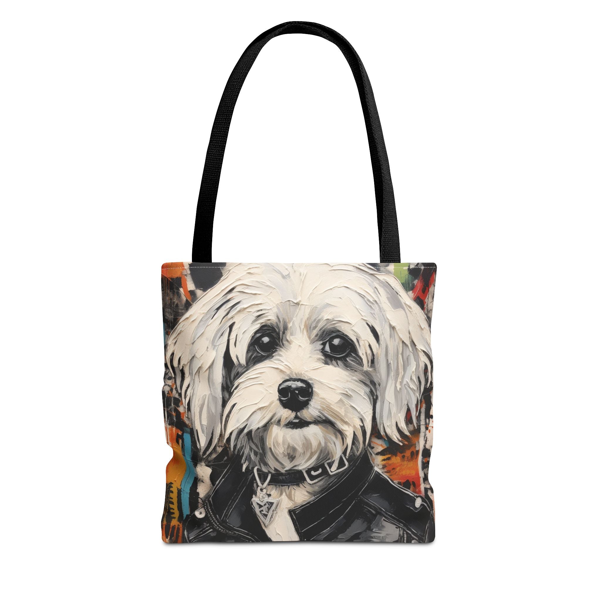 Rockstar Maltese Tote Bag, Artistic and Eco-Friendly Canvas for Dog Lovers