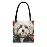 Rockstar Maltese Tote Bag, Artistic and Eco-Friendly Canvas for Dog Lovers