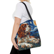 Cavalier King Charles Spaniel Starry Night Art Tote Bag, Eco-Friendly Gift