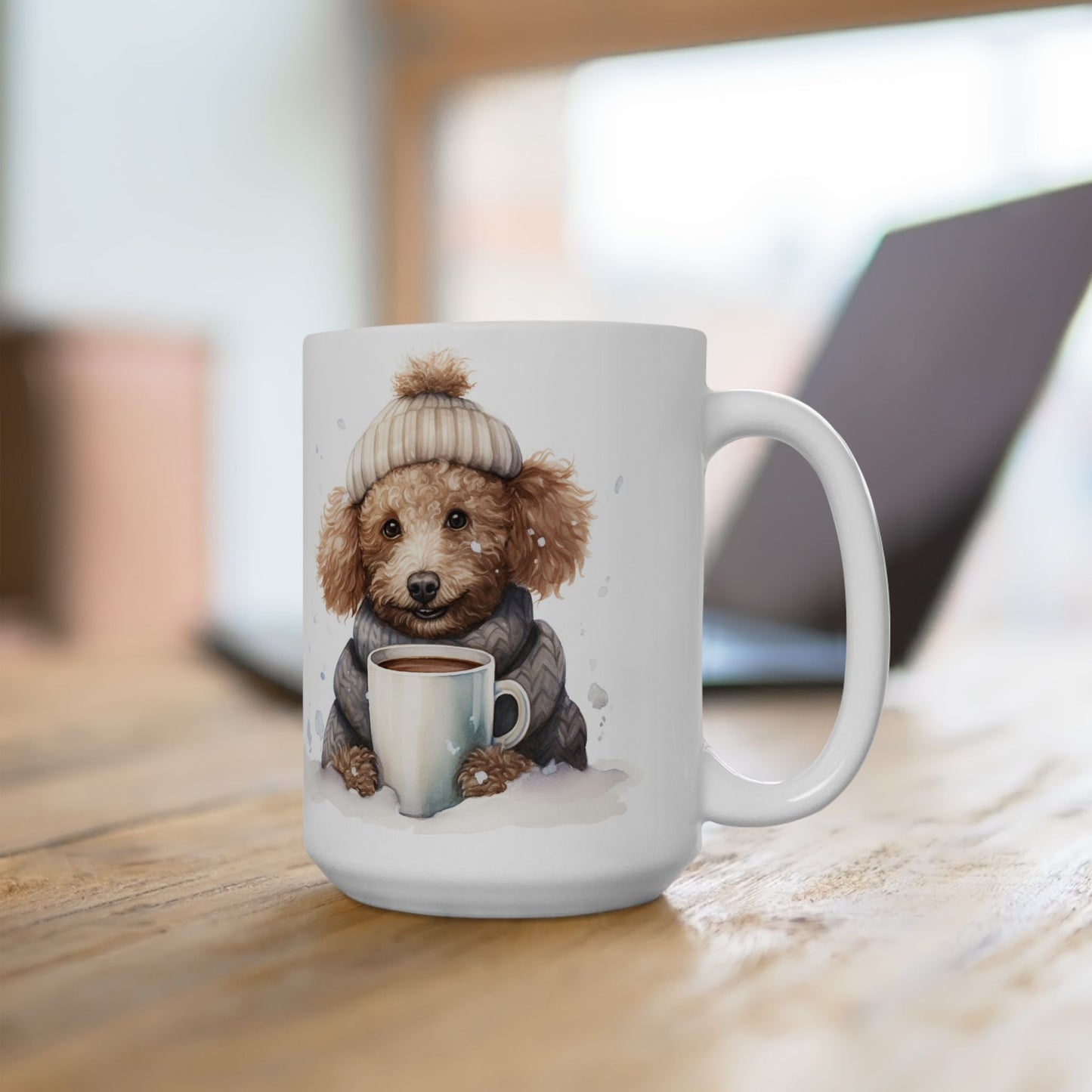 Poodle Winter Cozy Mug – Adorable Dog Lover Gift, Coffee Cup for Pet Parents