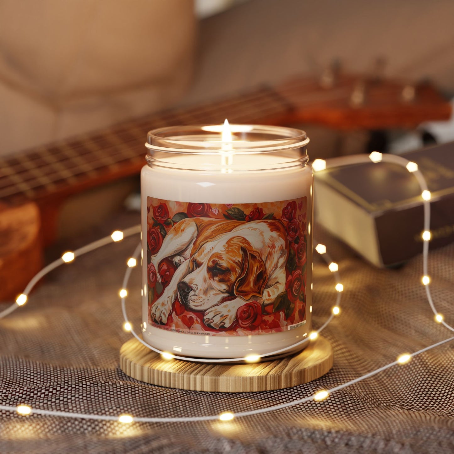 Beagle Rose Garden Candle – Cozy Gift for Dog Lovers & Pet Parents