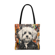 Maltese Rebel Canvas Tote Bag – Artistic Dog Lover Gift