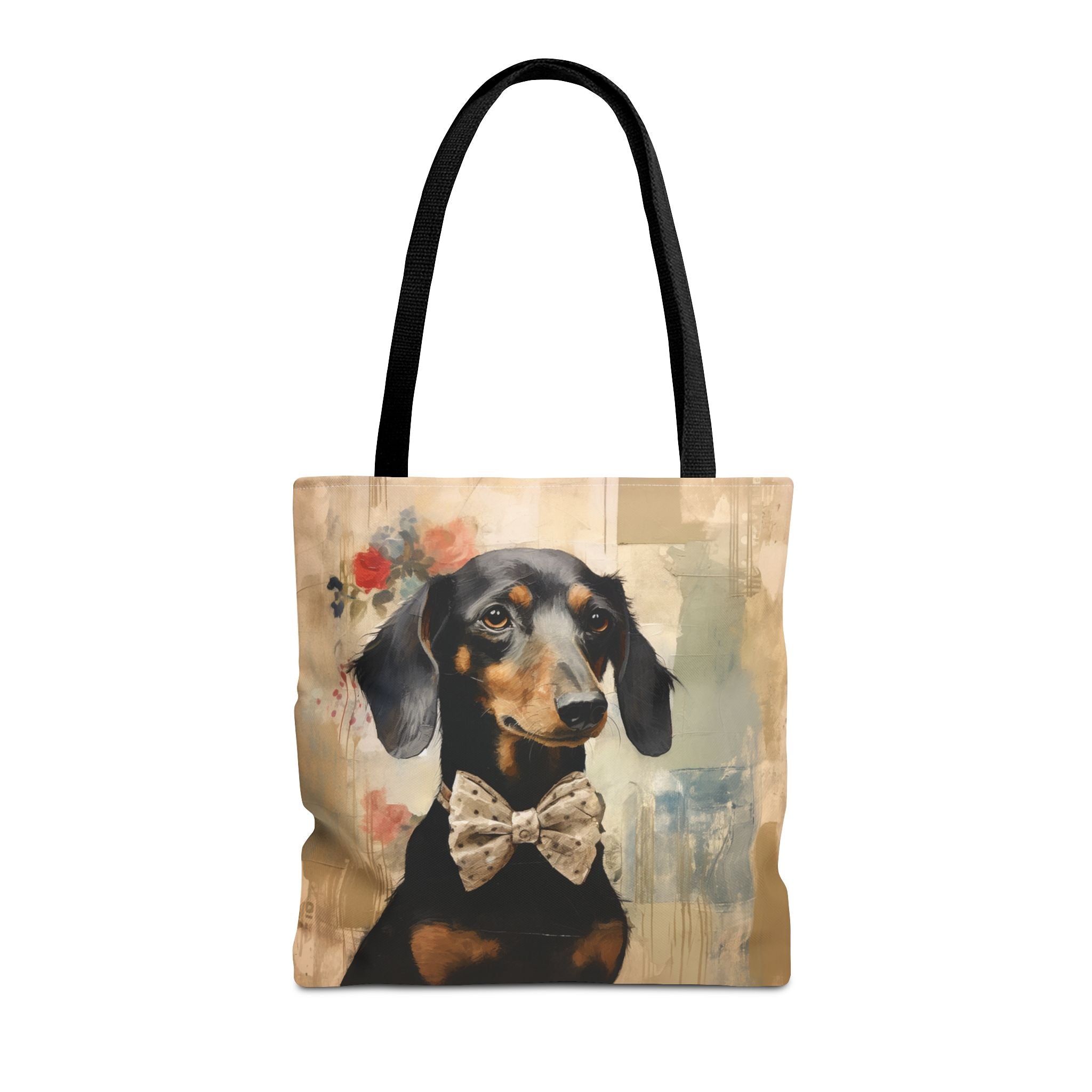 Dashing Dachshund Tote Bag with Bow Tie Design, Perfect for Dog Lovers