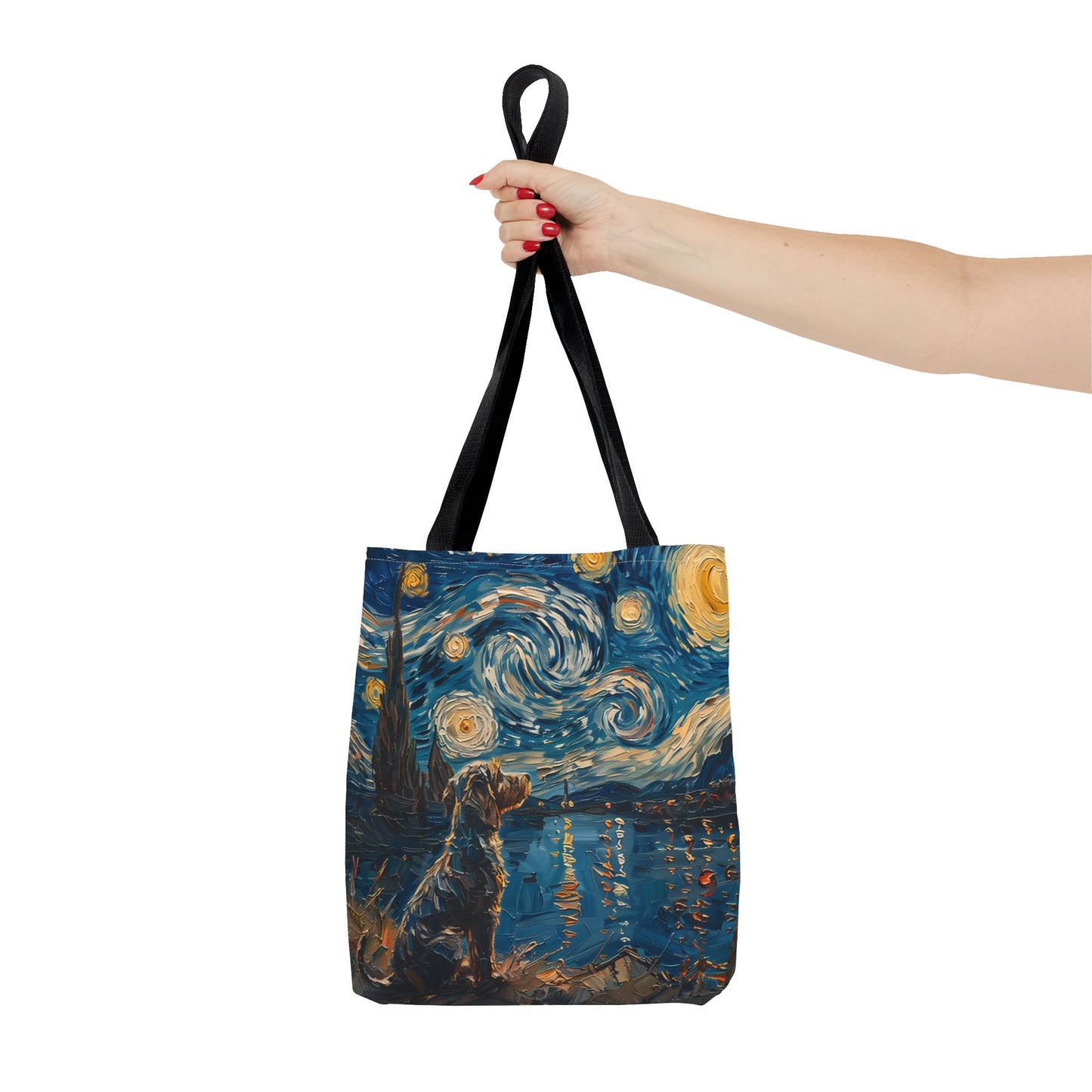 Starry Night Spaniel Tote Bag, Artistic Eco-Friendly Design