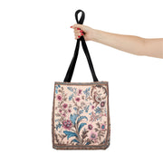 Elegant Floral Pattern Canvas Tote Bag - Reusable & Stylish Shopping Bag