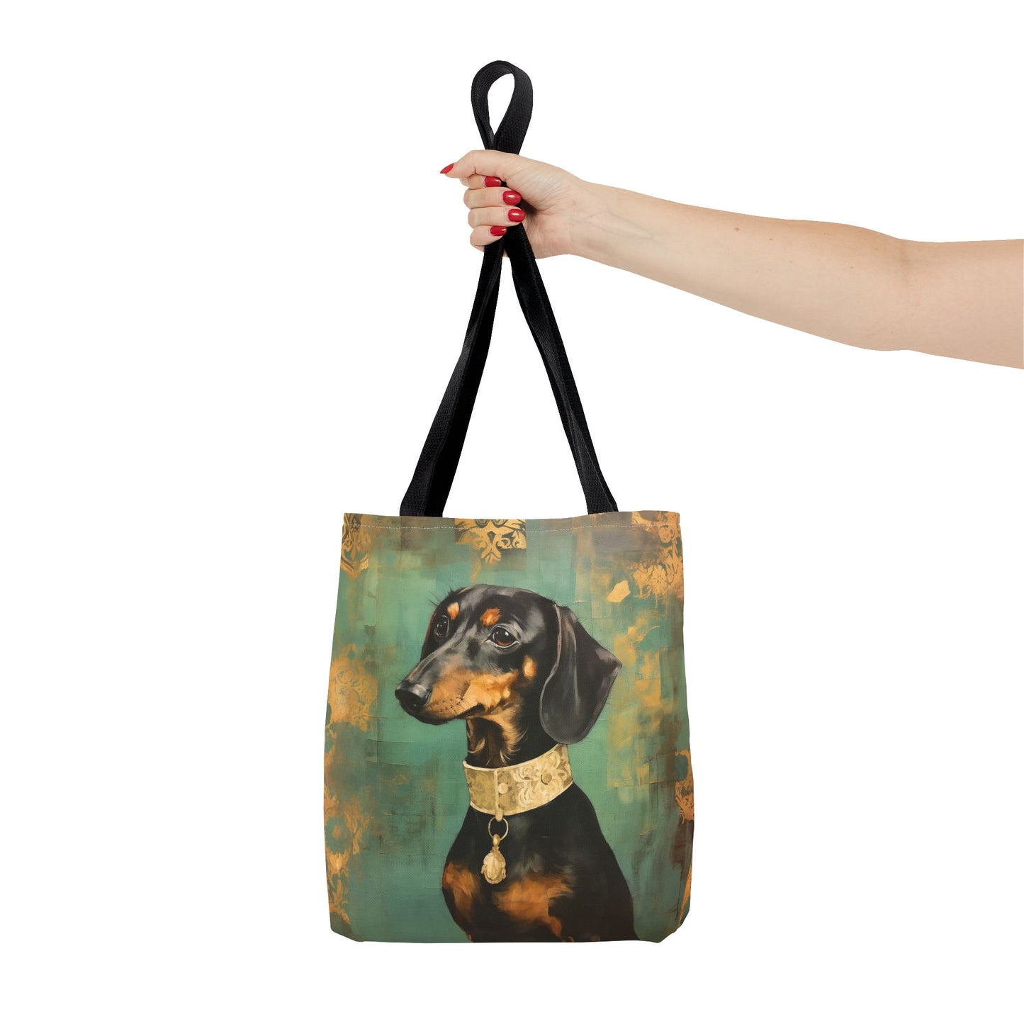 Dachshund Royal Portrait Tote Bag, Artistic Dog Lover Gift, Canvas Bag