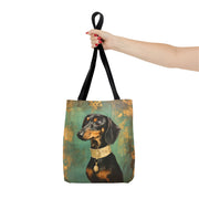 Dachshund Royal Portrait Tote Bag, Artistic Dog Lover Gift, Canvas Bag