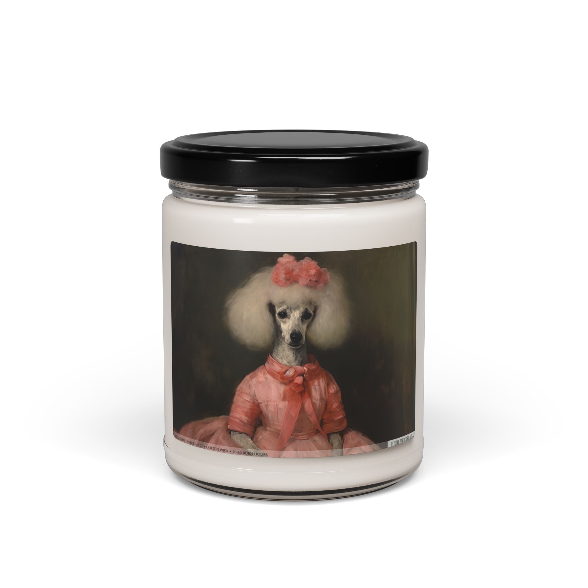 Elegant Poodle Portrait Candle – Vintage Dog Lover Gift