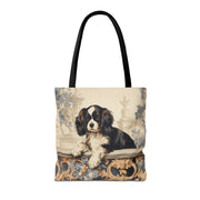 Elegant Tricolor Cavalier Tote Bag – Stylish Carryall for Dog Lovers