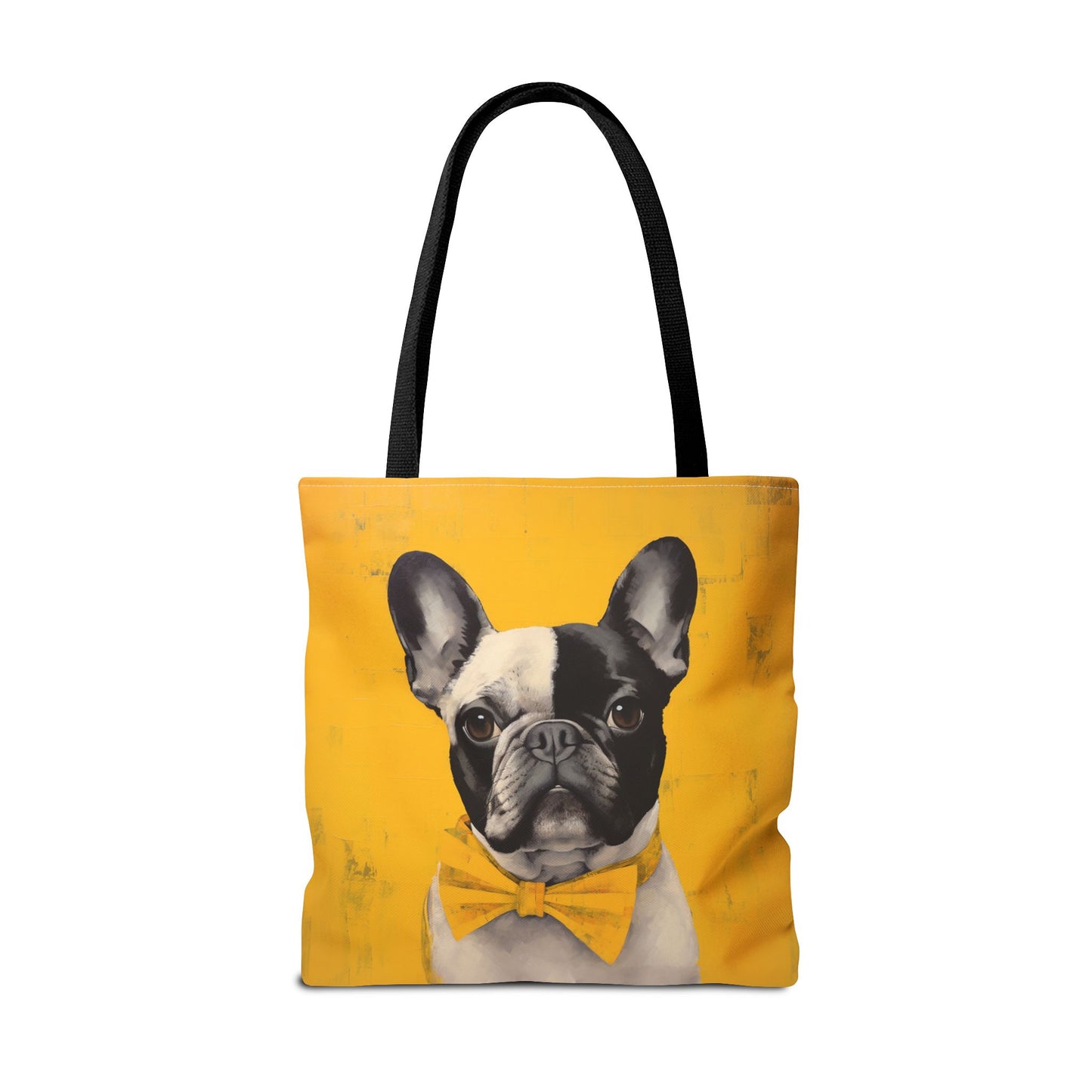 French Bulldog Yellow Bow Tie Canvas Tote Bag – Chic and Eco-Friendly