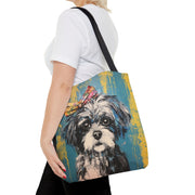 Shih Tzu Lover's Canvas Tote Bag – Colorful Artistic Design for Pet Parents