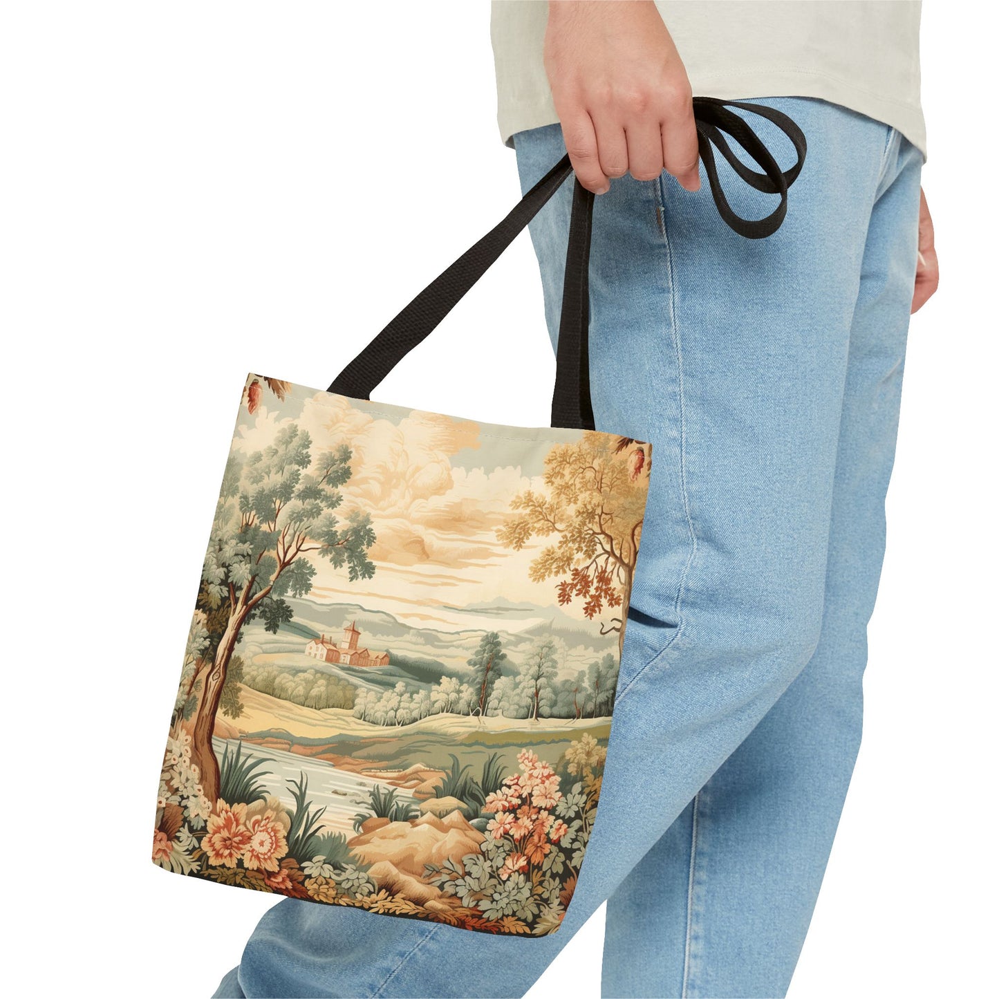 Pastoral Countryside Nature Tote Bag – Vintage Scenic Artwork