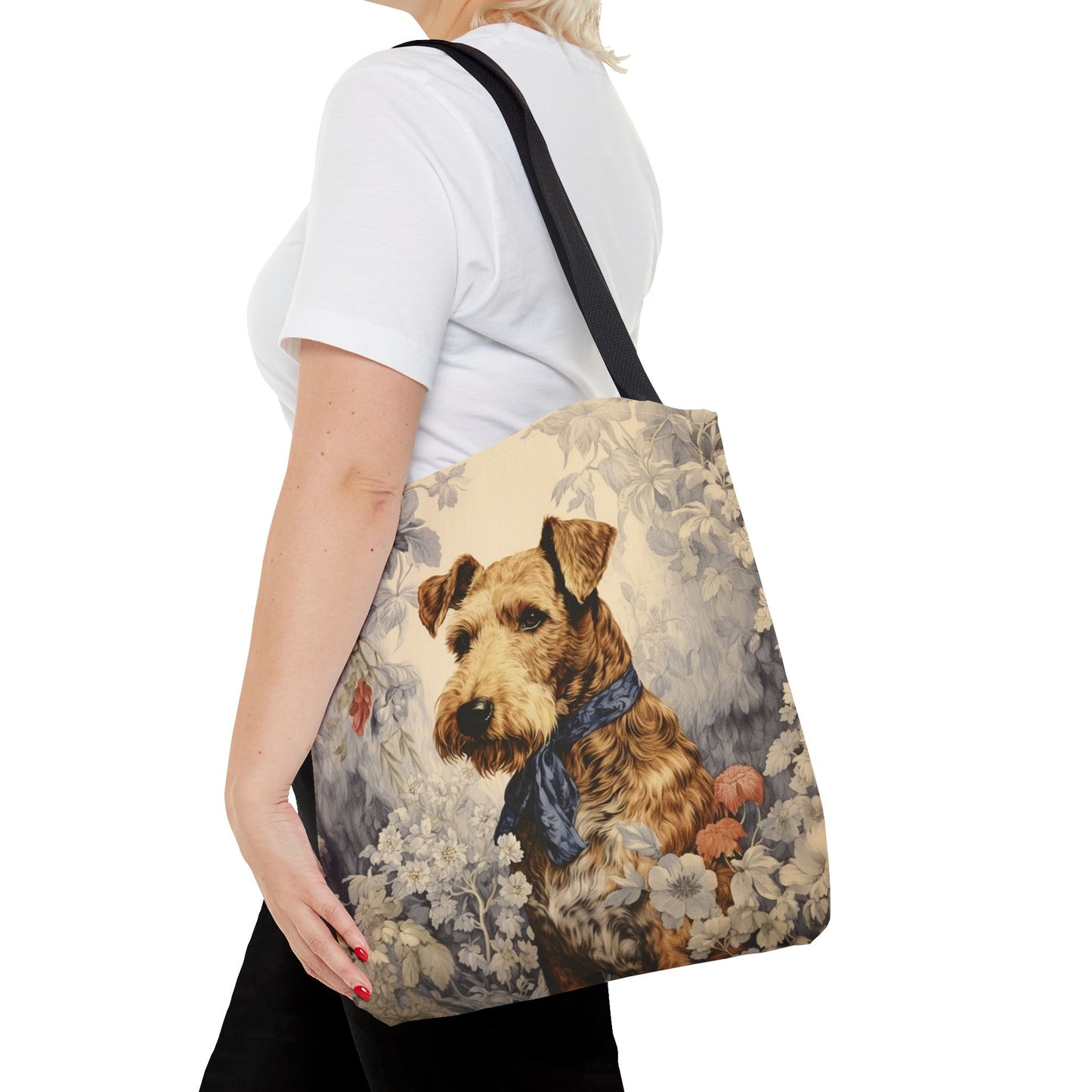 Airedale Terrier Bloom Tote Bag – Floral Eco-Friendly Canvas Gift