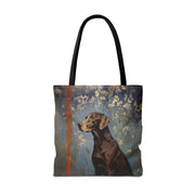 Elegant German Shorthaired Pointer Floral Canvas Tote Bag, Perfect for Dog Lovers