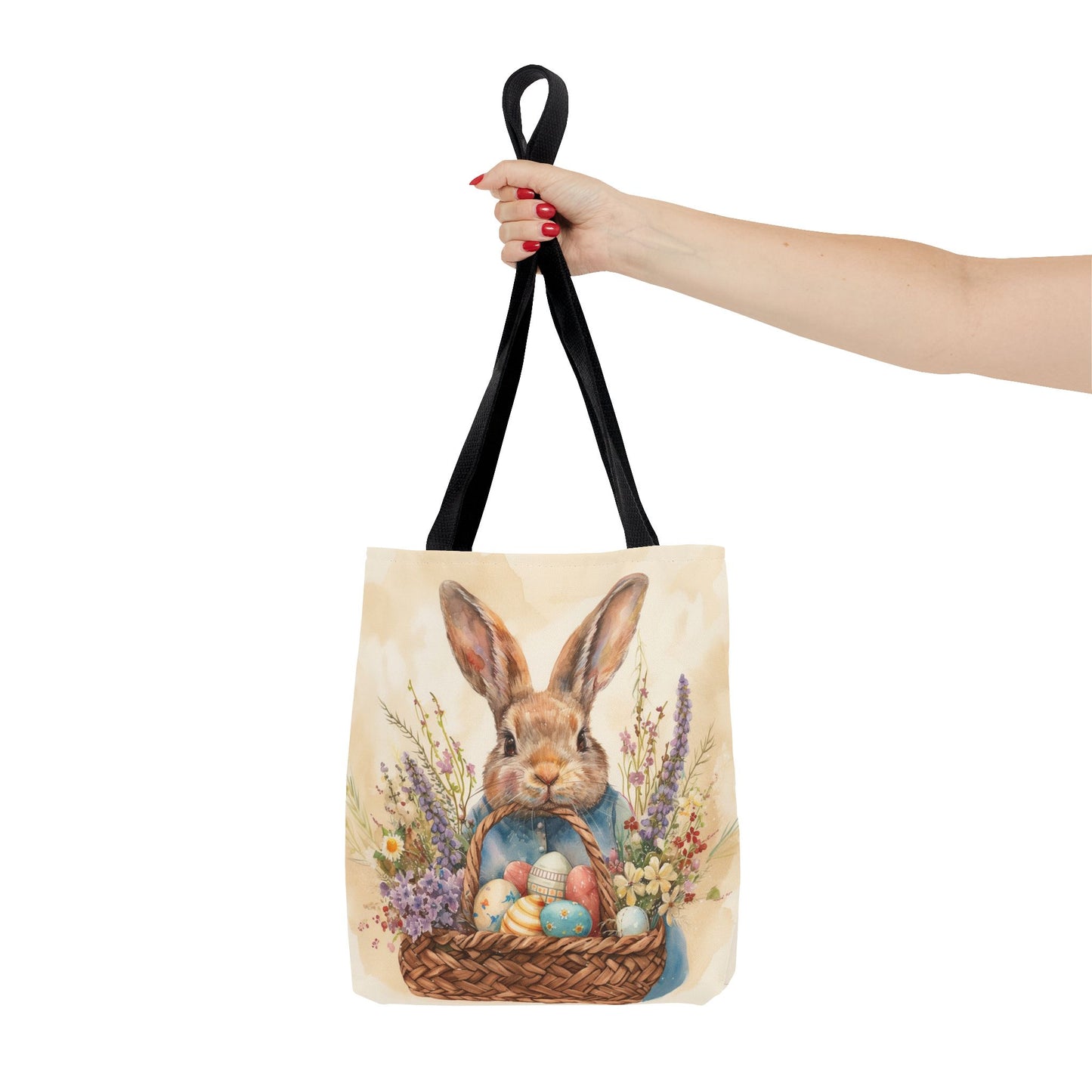 Easter Bunny Floral Market Tote Bag, Eco-Friendly & Stylish Gift