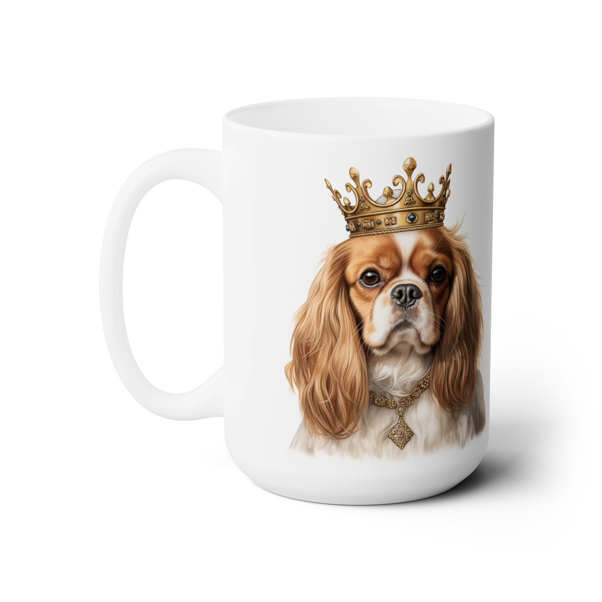 Regal Cavalier King Charles Spaniel Mug – Crown & Elegance Design