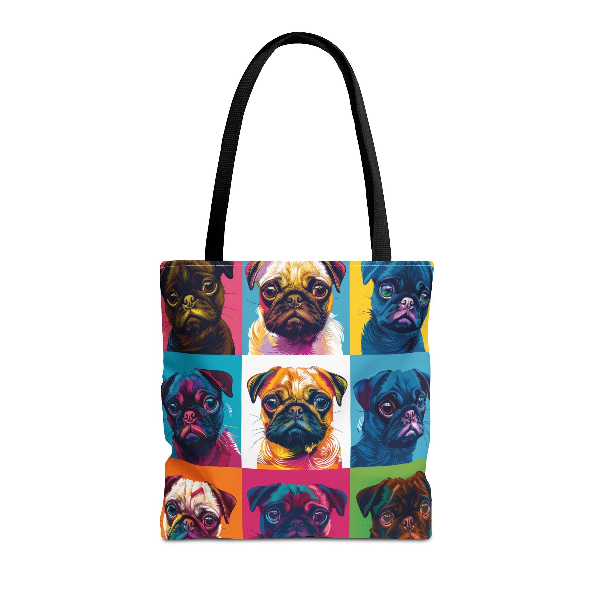 Pop Art Pug Canvas Tote Bag, Colorful Gift for Dog Lovers