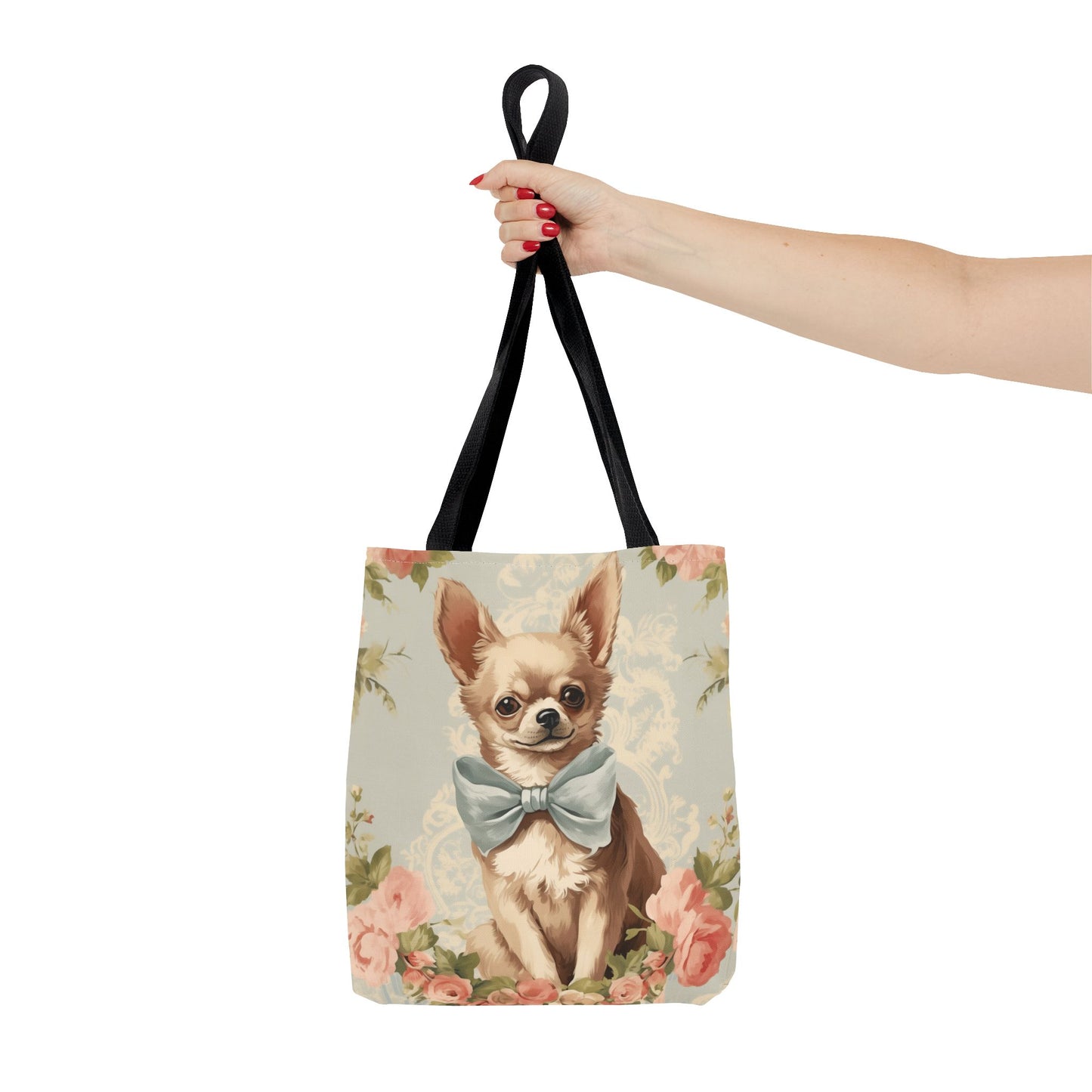 Charming Chihuahua Floral Tote Bag - Eco-Friendly and Stylish